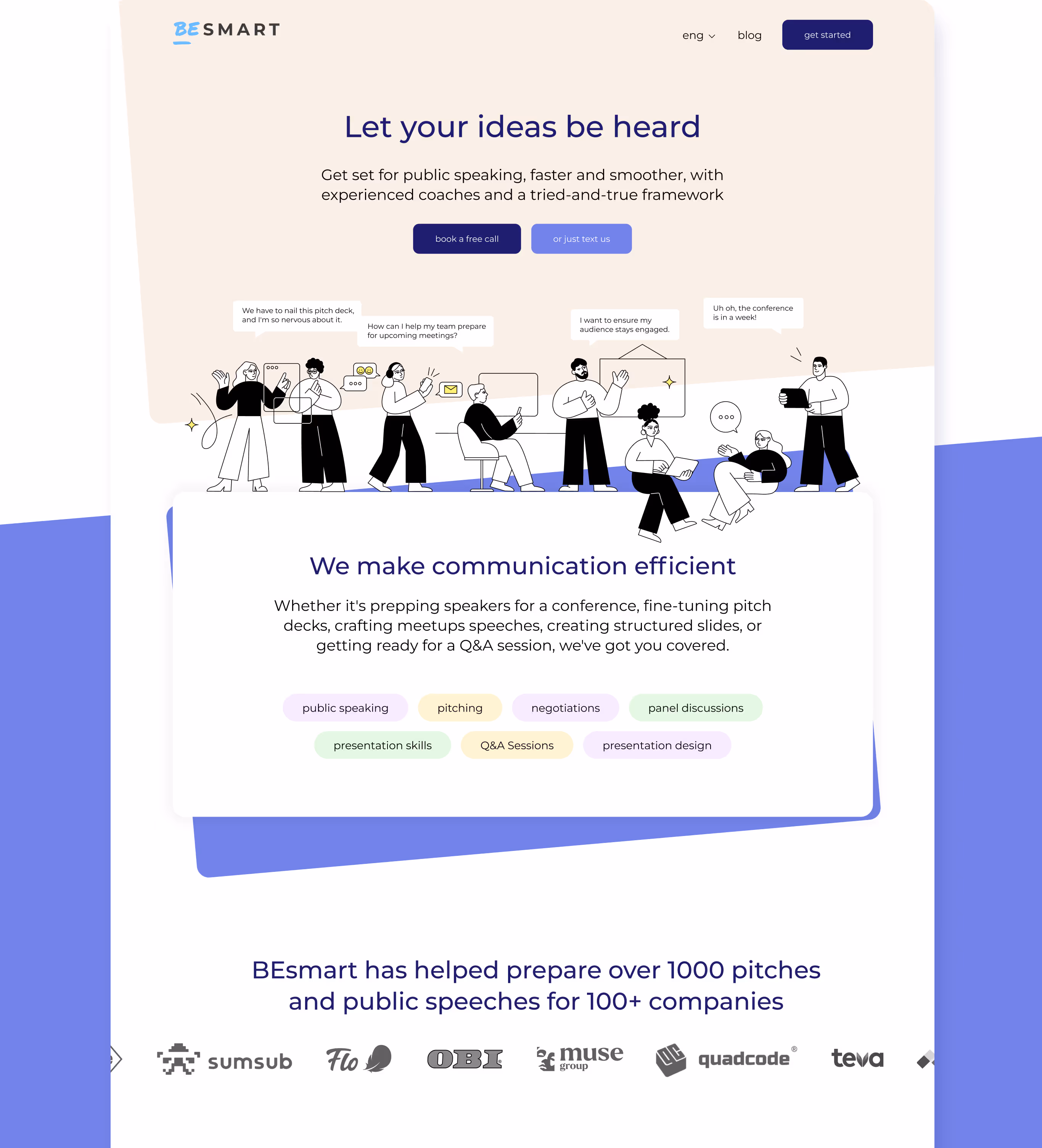 BEsmart homepage — 'Let your ideas be heard'