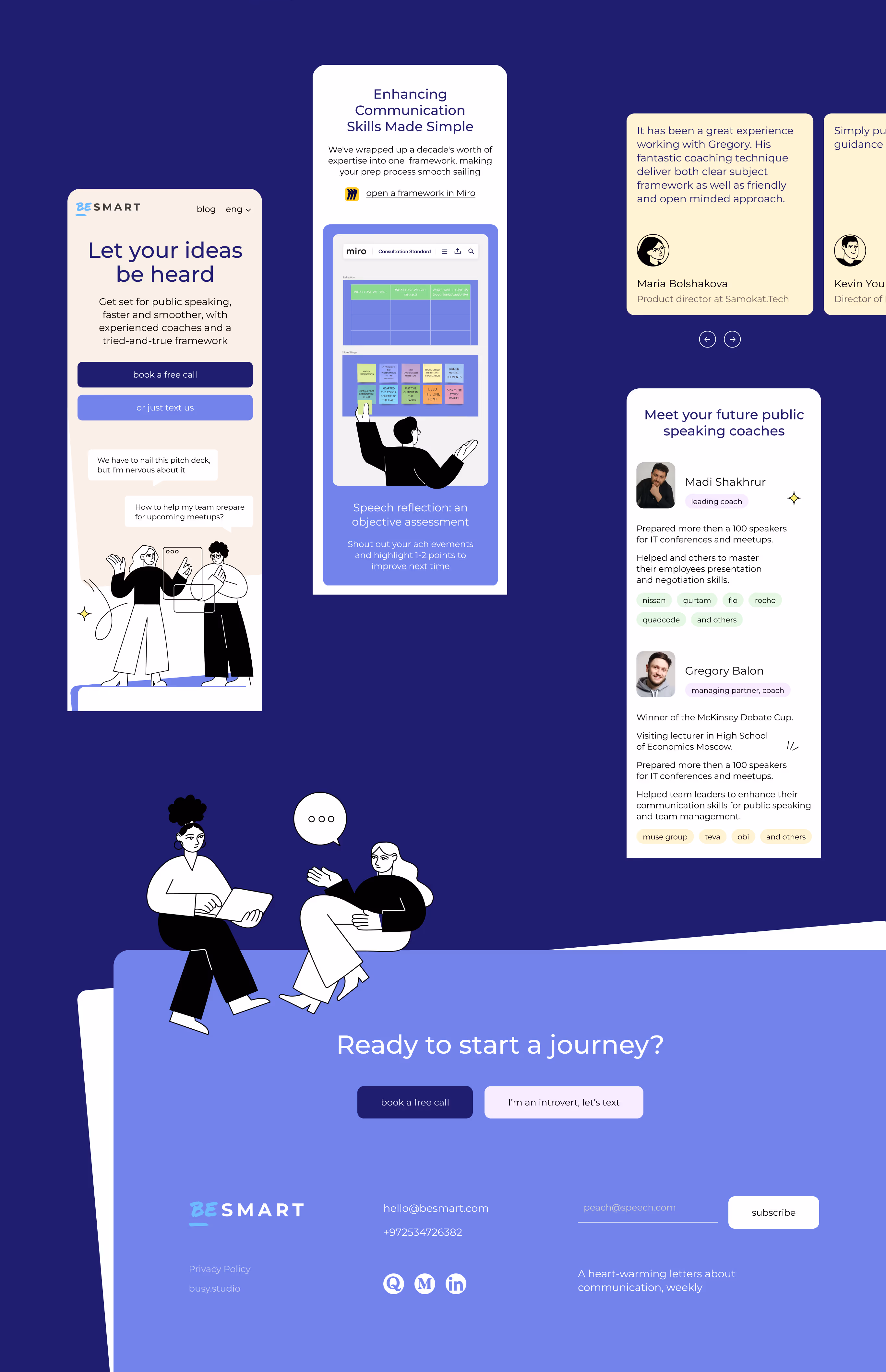 BEsmart mobile screens on a dark blue background