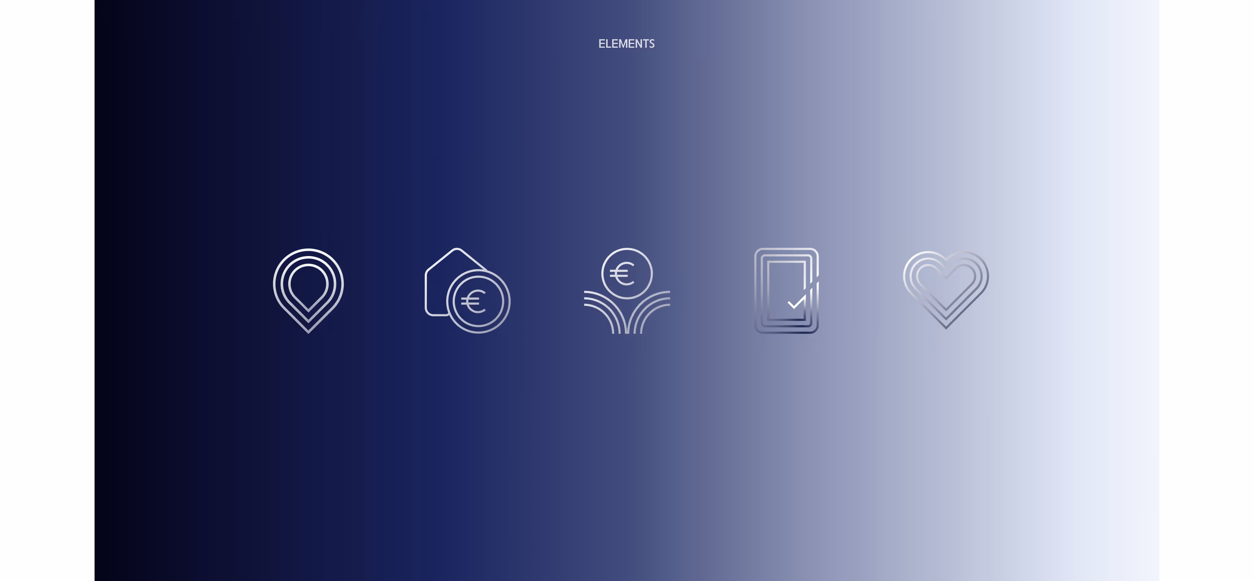Bravestone line icon set on a dark blue gradient