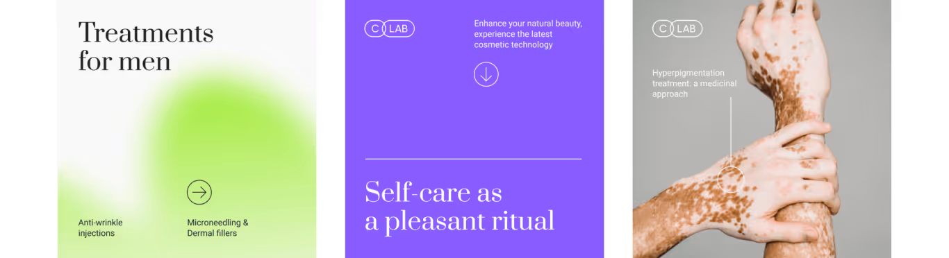 C-LAB social layouts — treatments for men and self-care