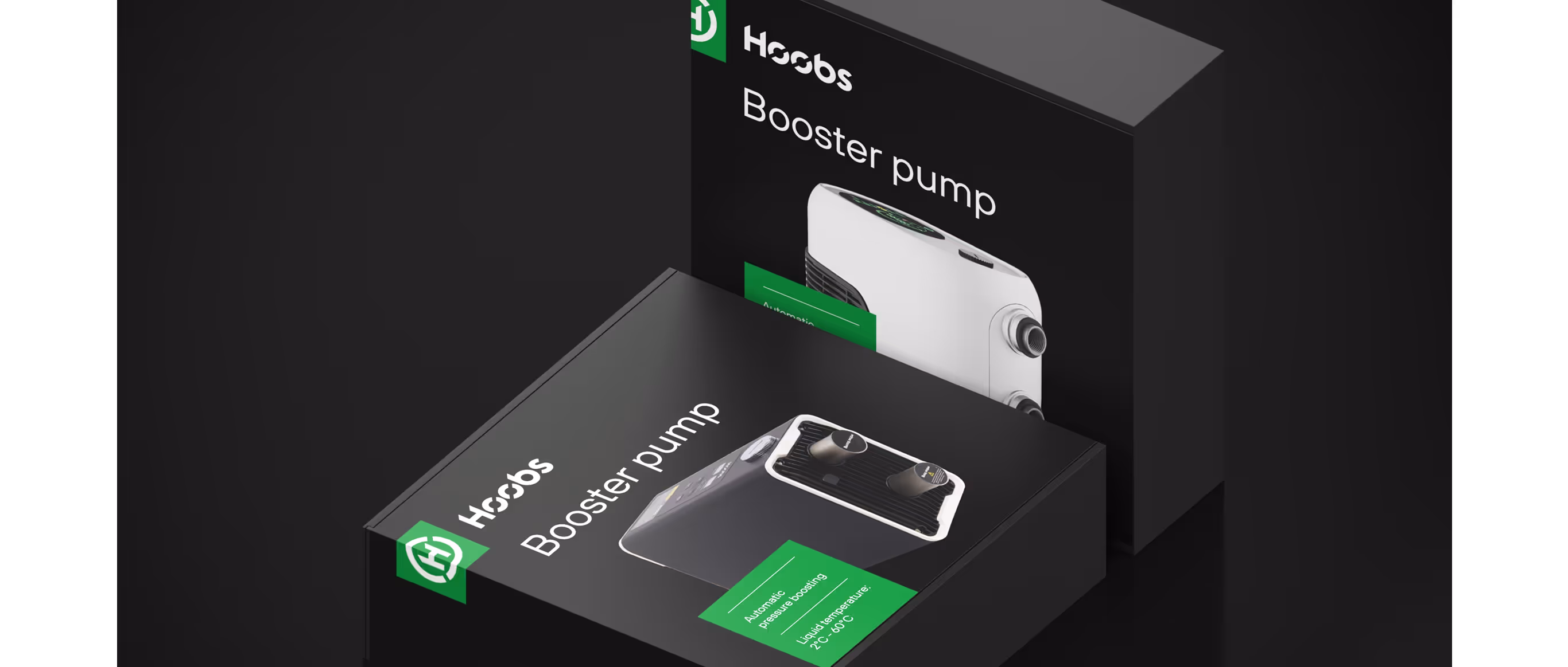 Hoobs booster pump in branded packaging