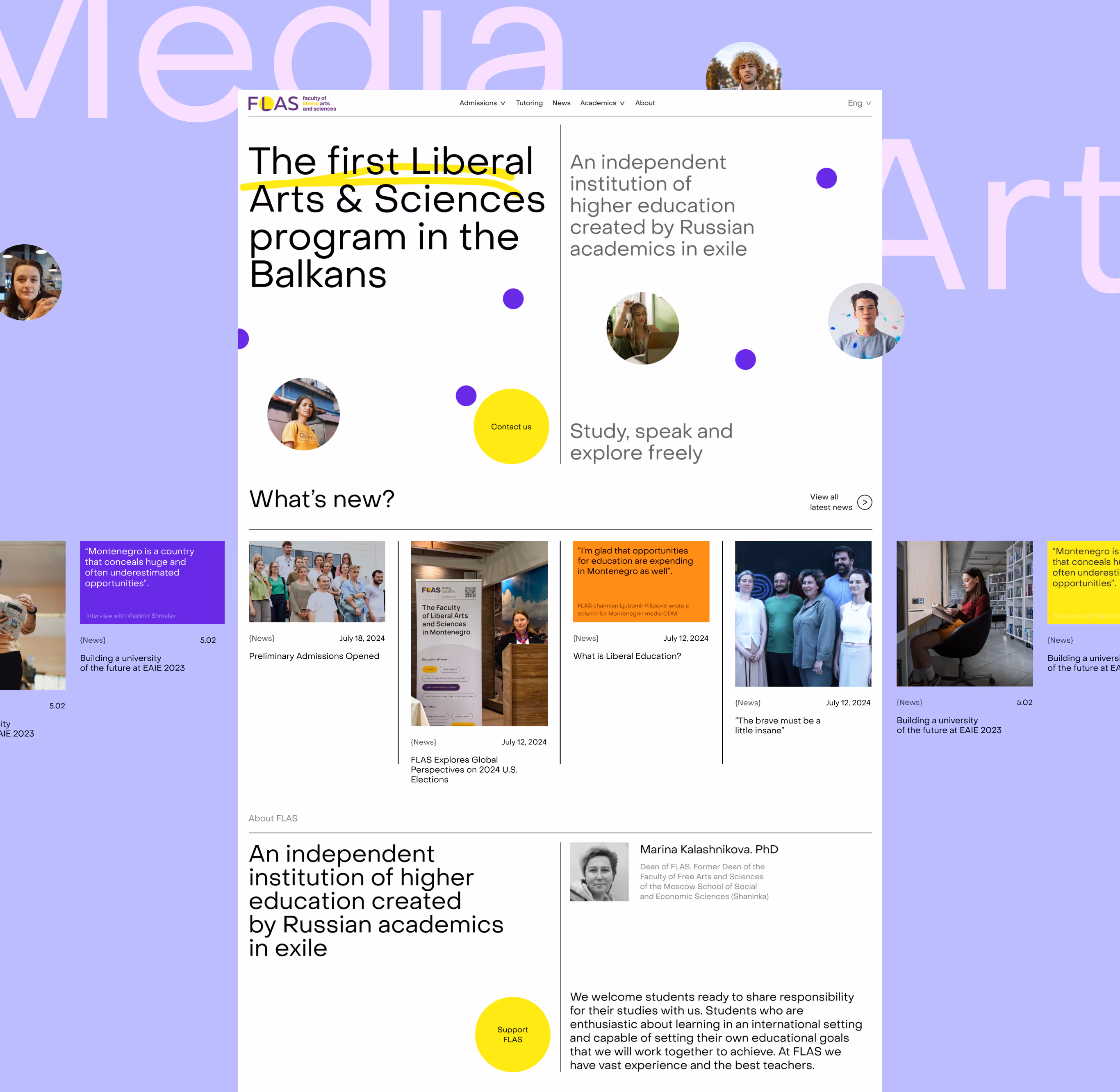 FLAS homepage — 'The first Liberal Arts & Sciences program in the Balkans'