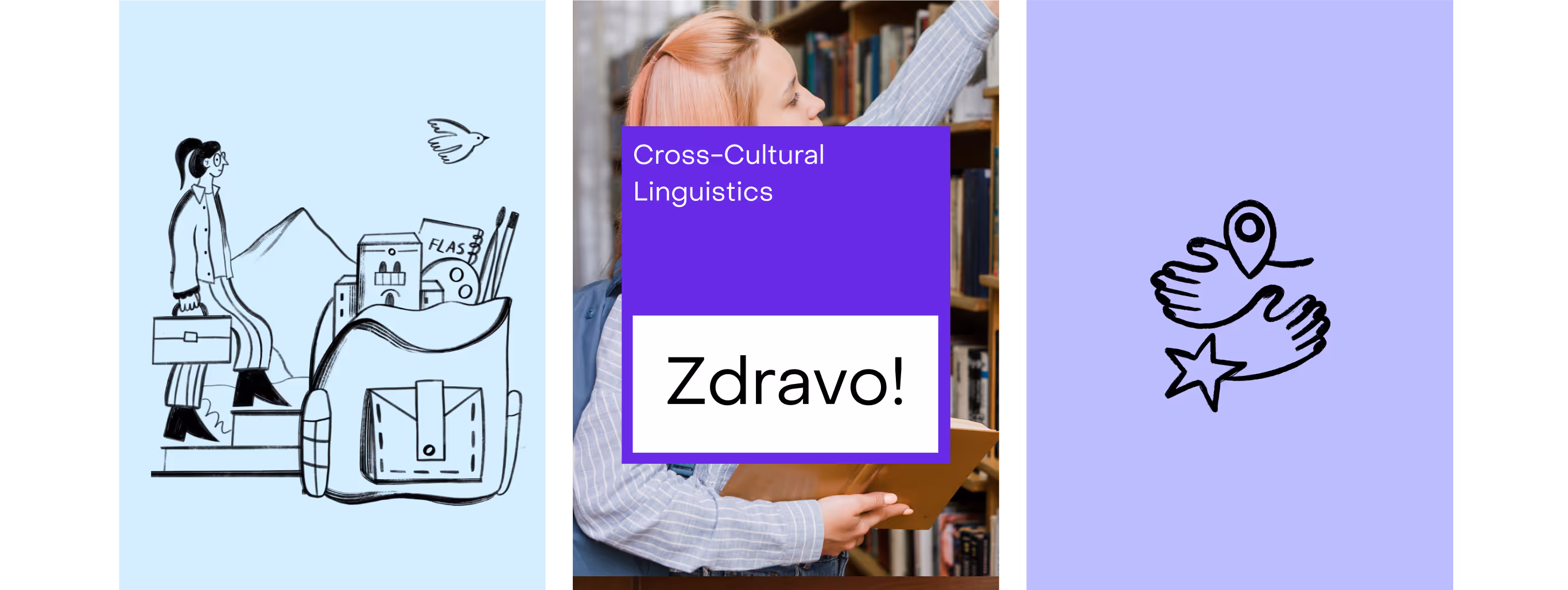 FLAS illustrations with the greeting 'Zdravo!'