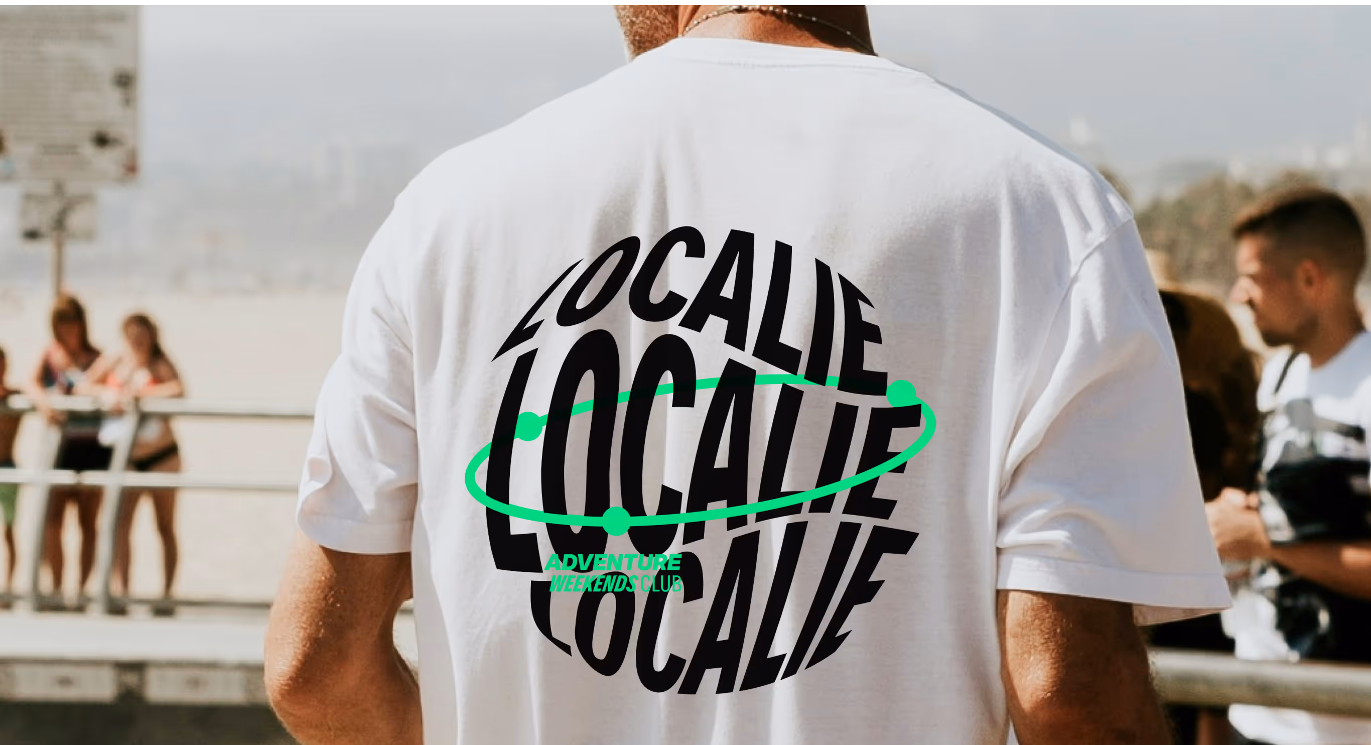 Localie logo printed on the back of a t-shirt