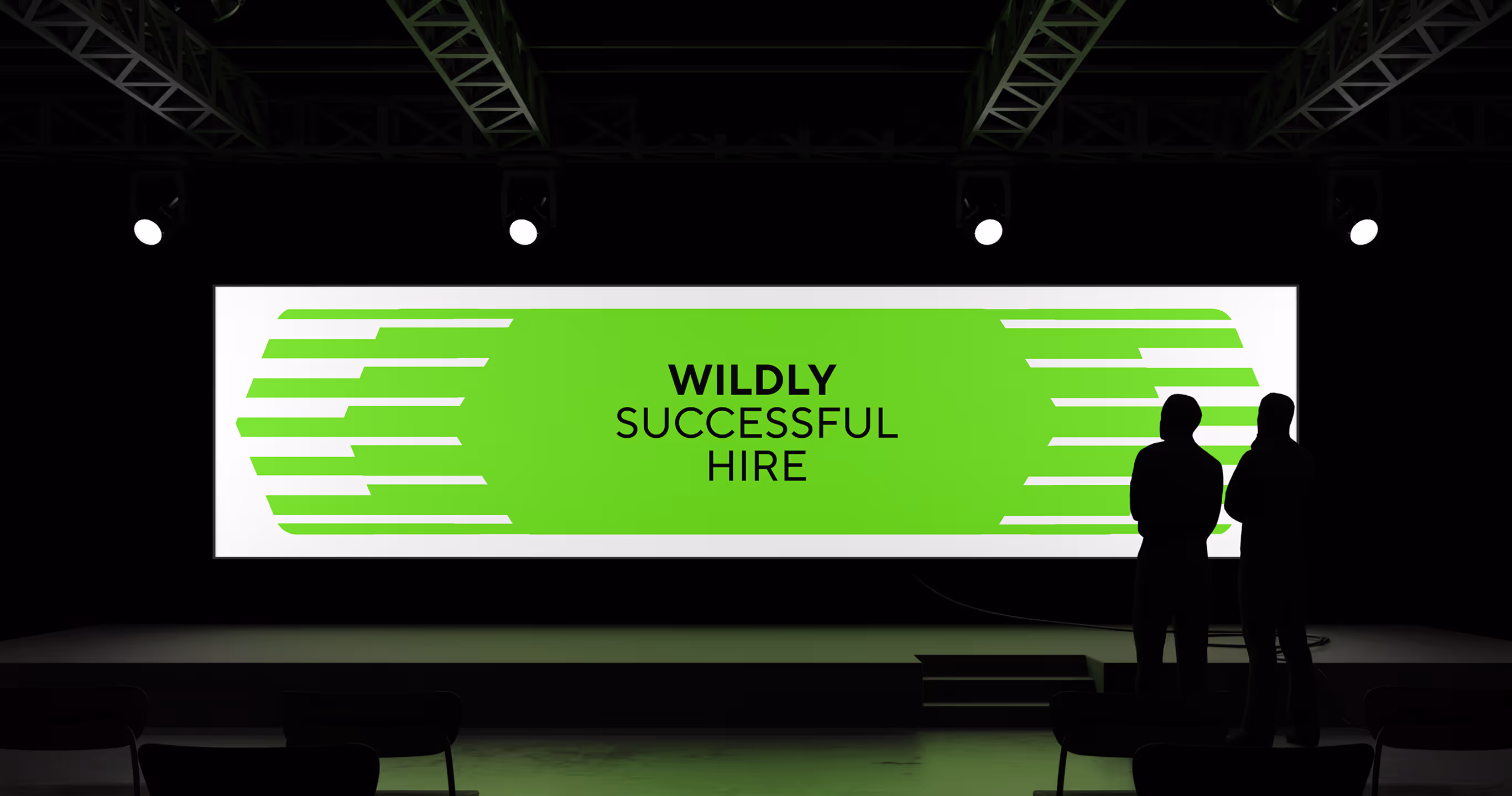 Lucky Hunter screen at a conference stand