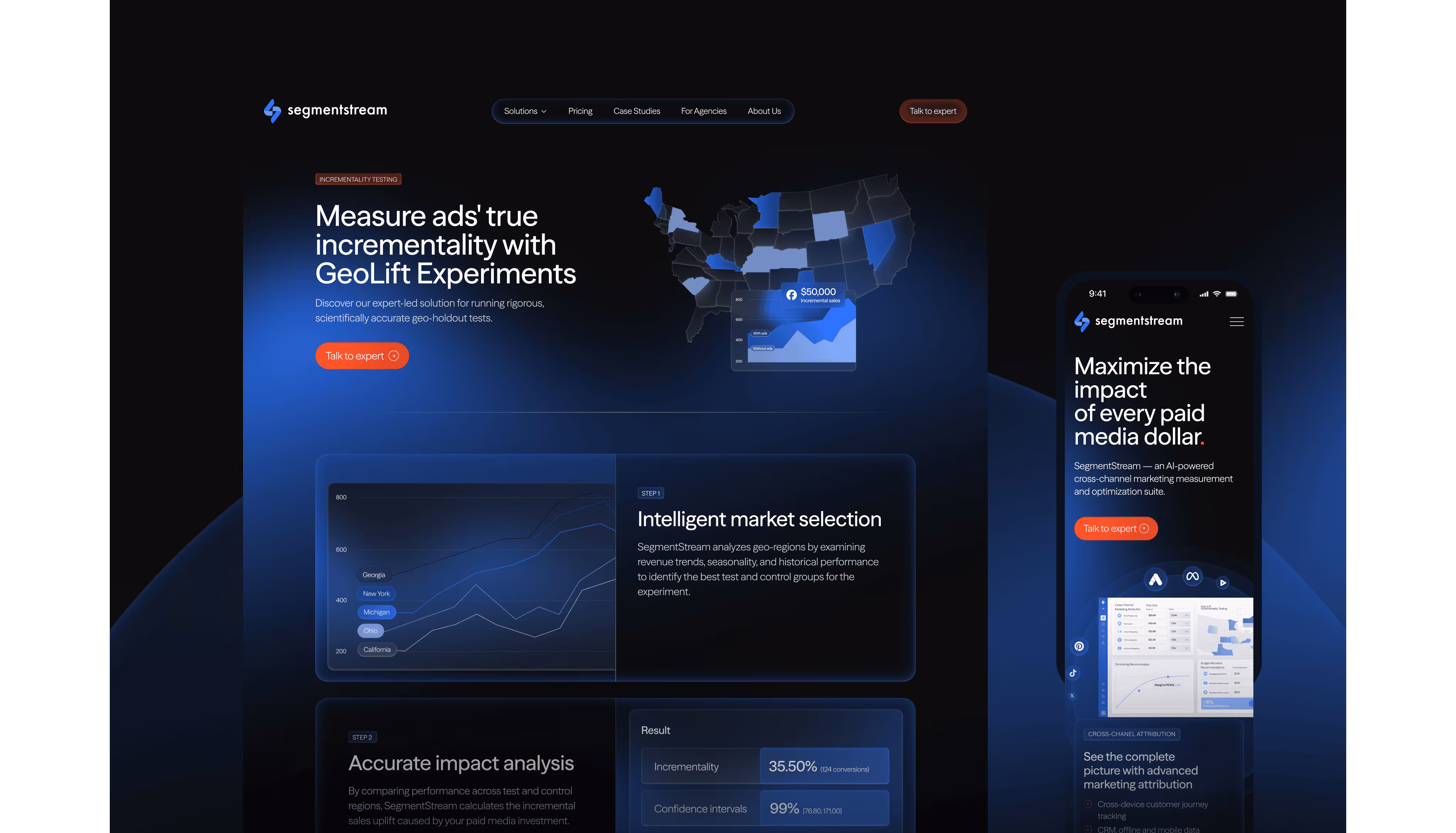 SegmentStream pages — GeoLift experiments and impact analysis