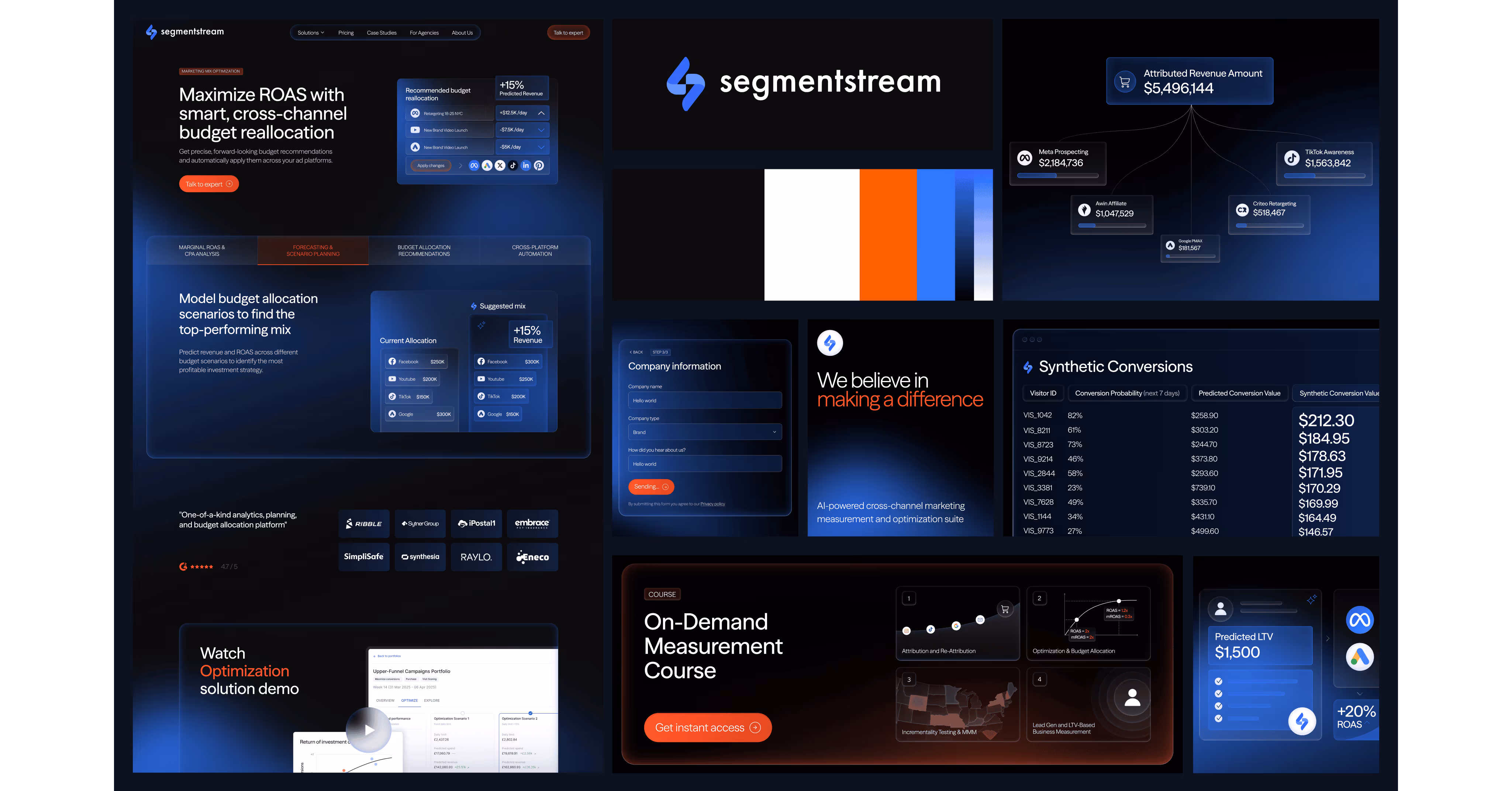 SegmentStream key visual and product sections